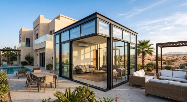 غرفة زجاجية خارجية في الكويت: دليلك الكامل للتصميم والتركيب والأسعار